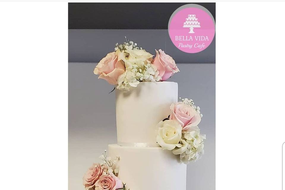 Blush fondant cake