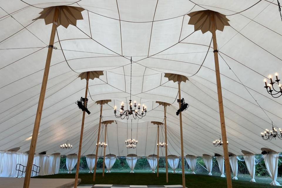 Chandelier and Pole Fabric