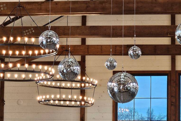 Mirror Balls in ceiling