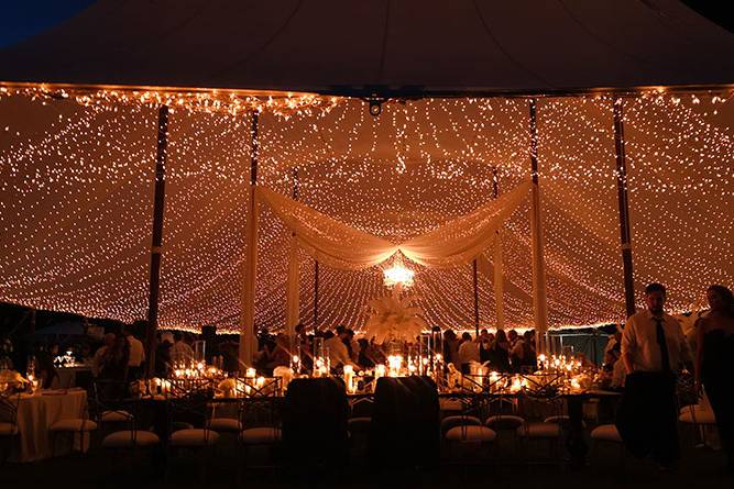 Lights for tent top