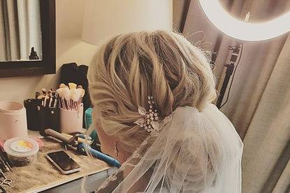 Updo with veil
