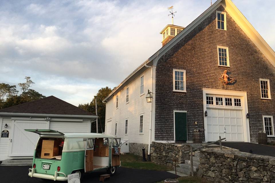 Chloe the VW PhotoBus set up for a wedding at Mt. Hope Farm in Bristol, Rhode Island.