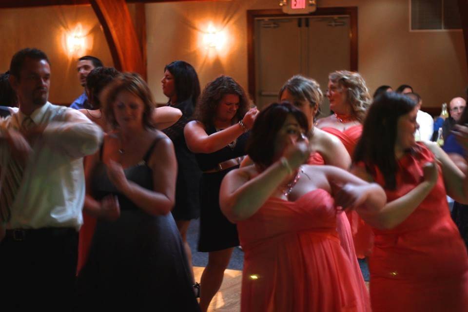 Dancing bridesmaids