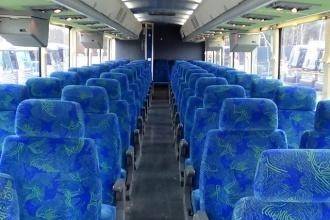 Bus with blue comfortable seats