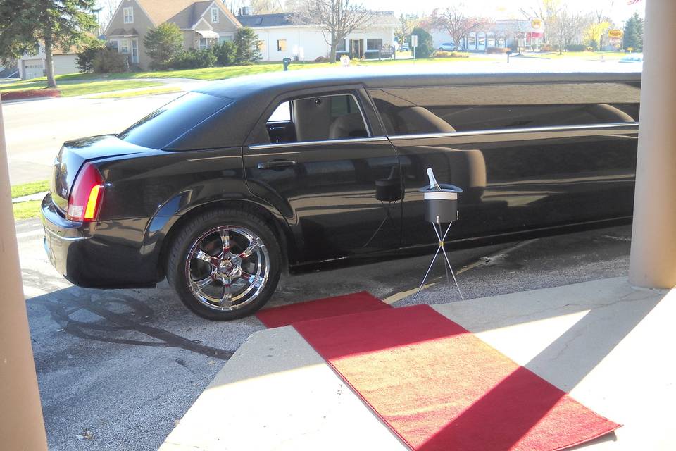Limo with red carpet
