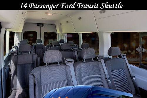 14 passenger High Top shuttle van.