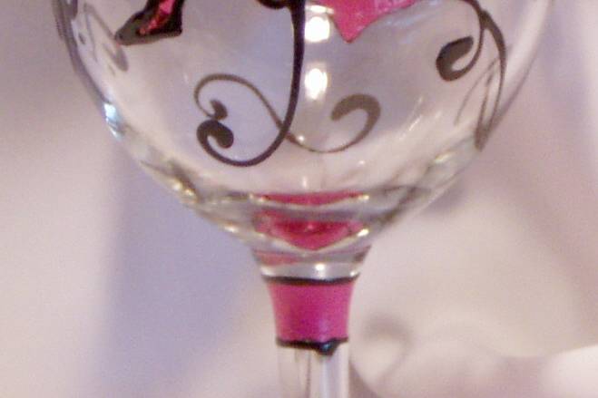 Brides Bachelorette Party wine glass. Can be customized with Brides name.