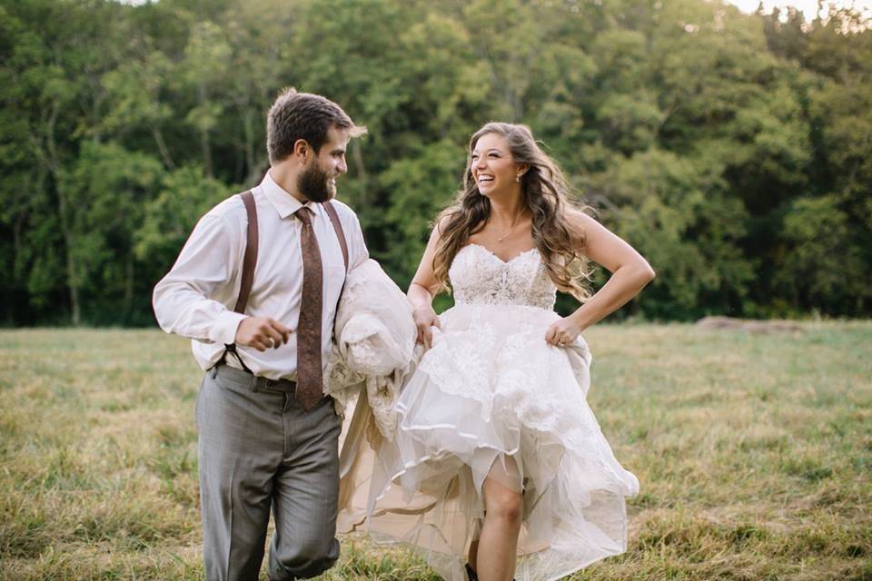 Newlyweds on a stroll