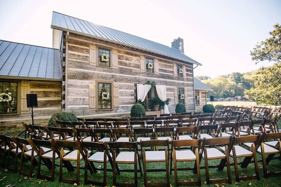 Rustic ceremony chairs