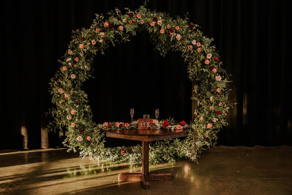 Sweetheart table setup