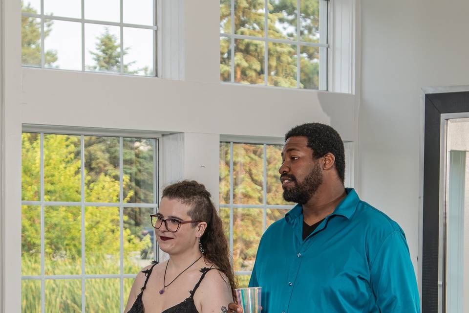 John & Emily during a toast