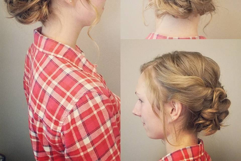 Blonde updo