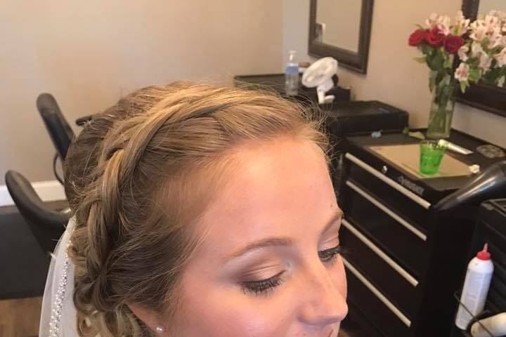 Bridal hair and makeup by Kim