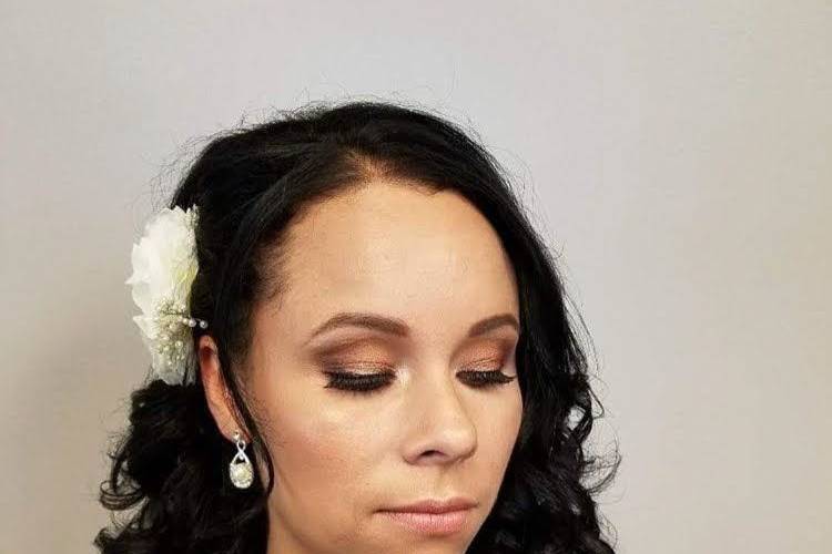 Bridal hair by Kristyn and Makeup by Kim