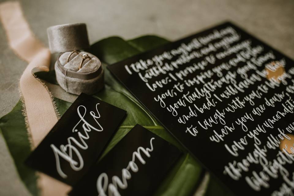 Acrylic Placecards & Vows