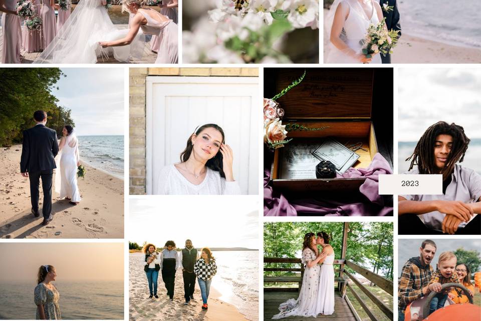 Ceremony on beach at Lake MI