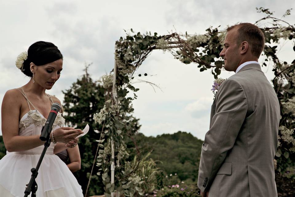 Saying their vows