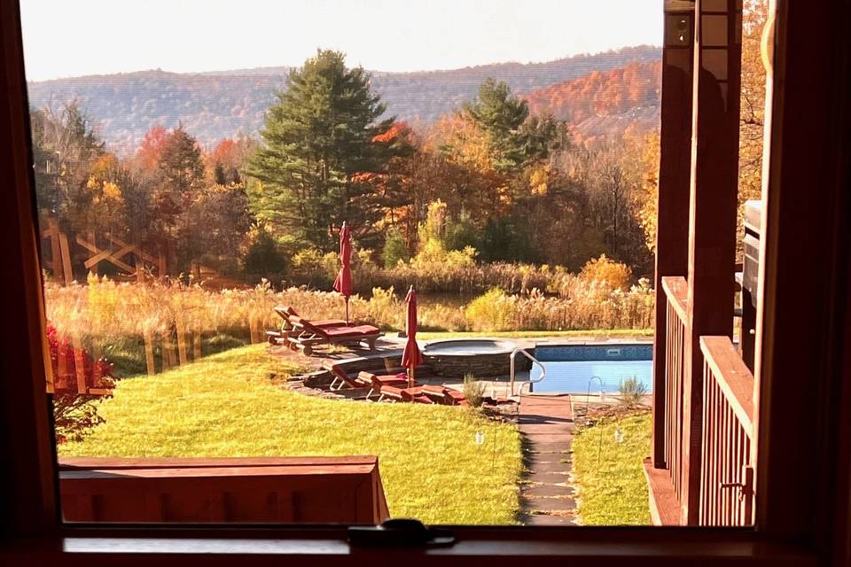 View out to covered derck
