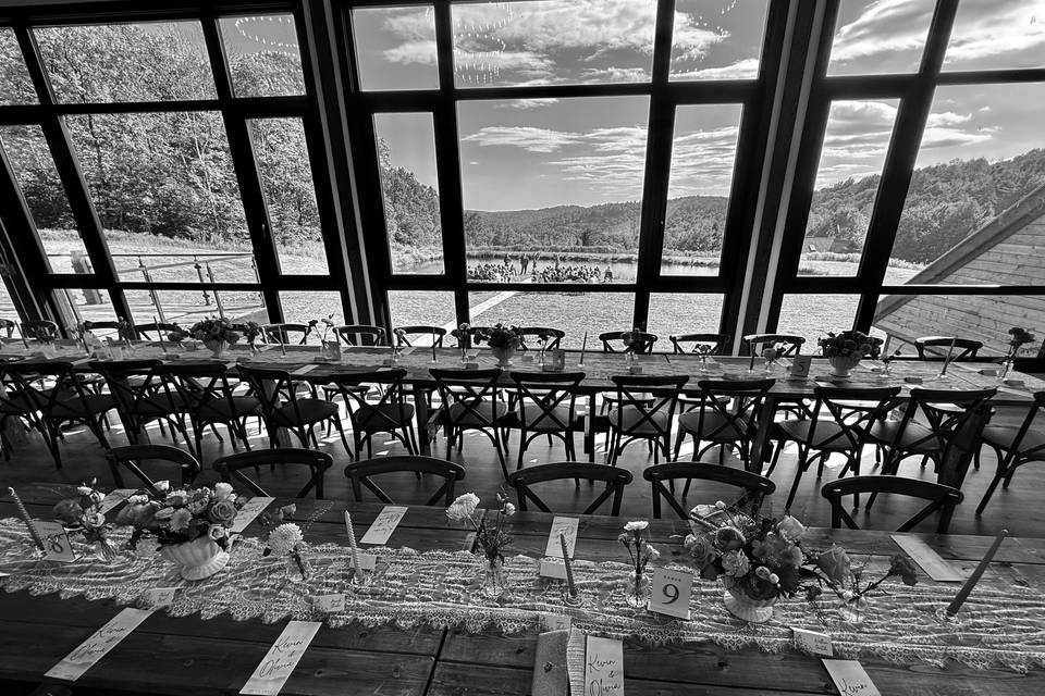 Indoor water view reception