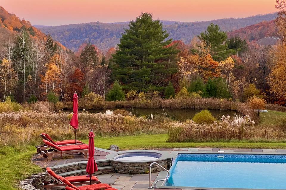 Pool mountain pond view