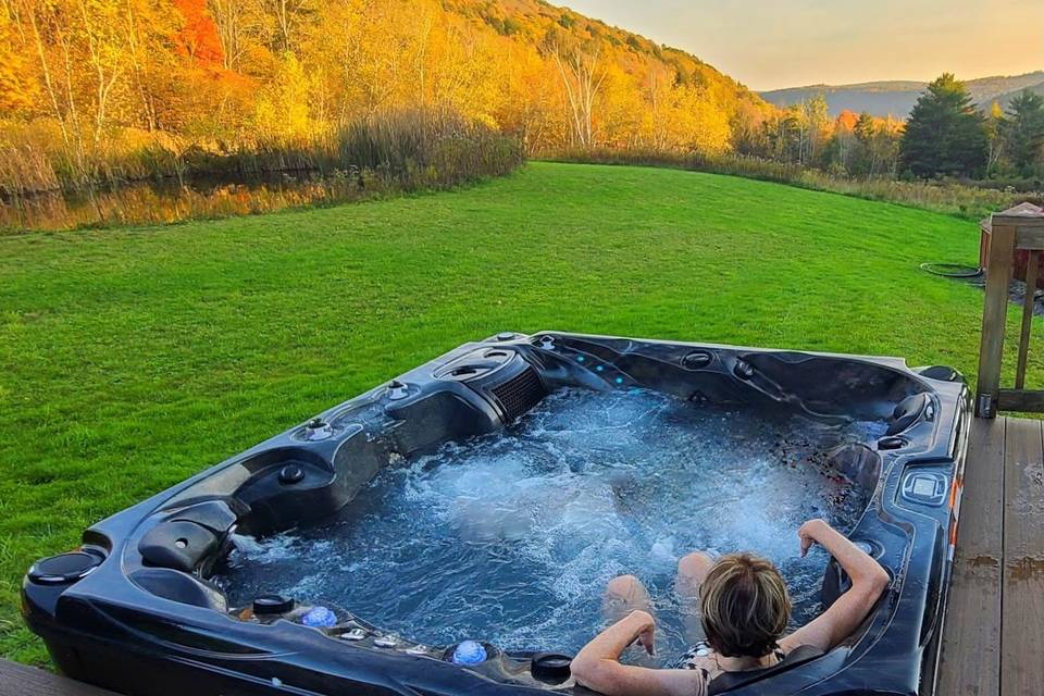 Fall foliage from hot tub