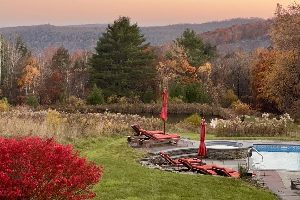 Late summer pool scene