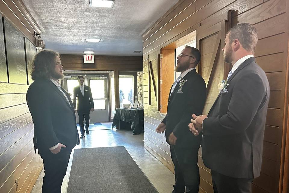 The groomsmen await