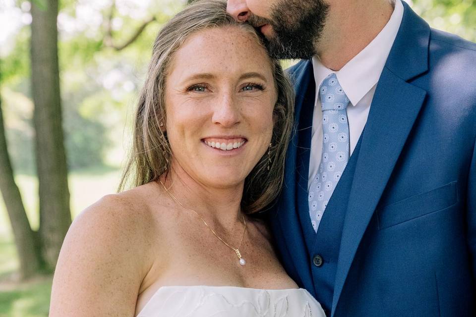 Bride looking at camera