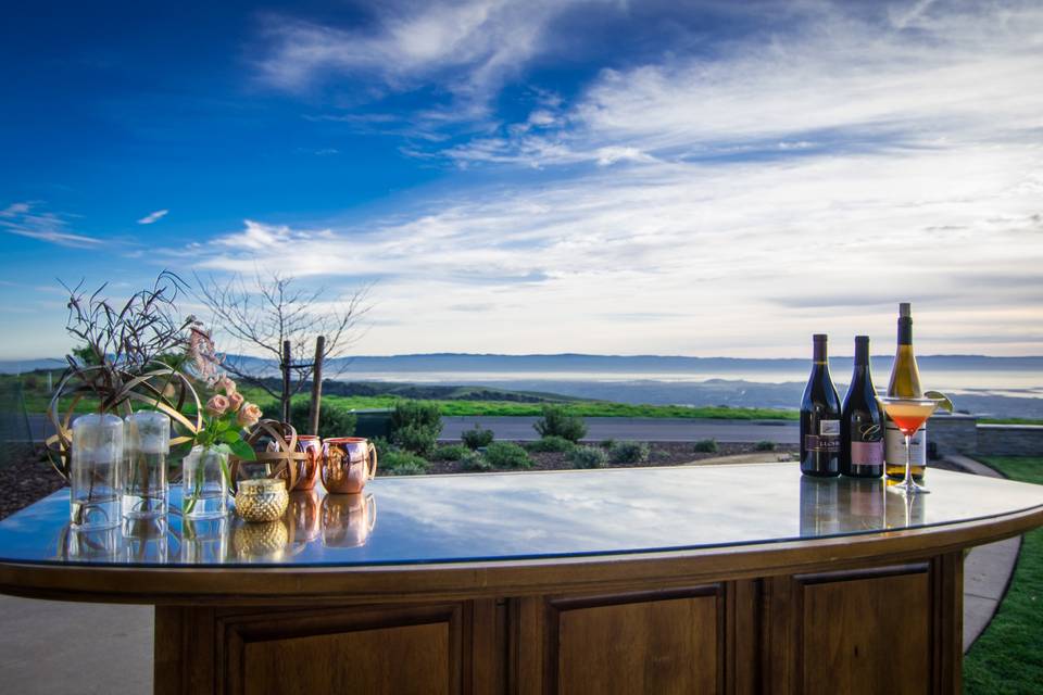 Outdoor bar area