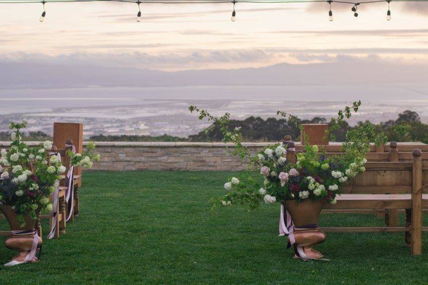 Outdoor wedding setup