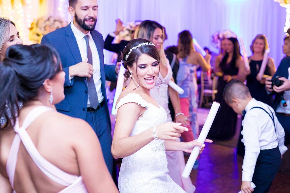 Bride dancing