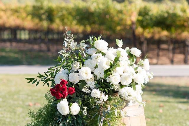 Vineyard wine barrel
