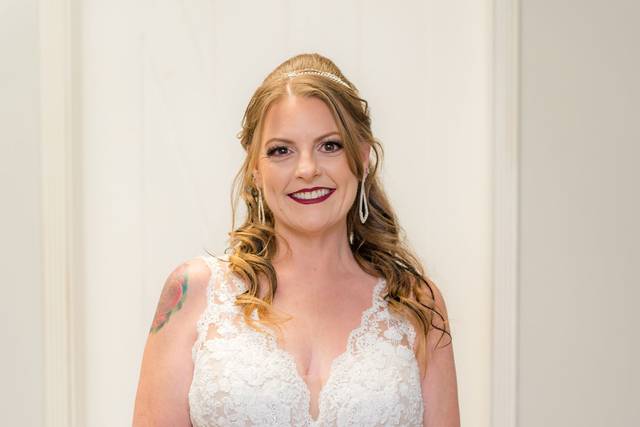 Bride holding flowers