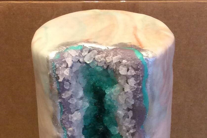 We made this geode cake for a geologist.  It would be a great groom's cake.