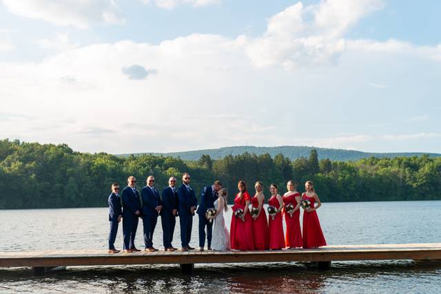 Lakeside bridal party