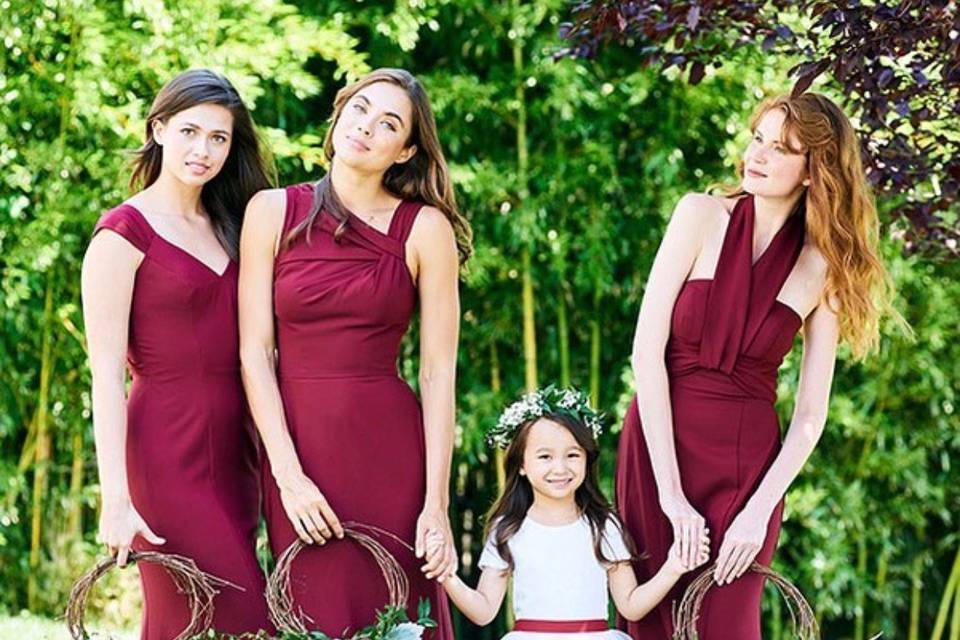 Bridesmaids and the flower girl