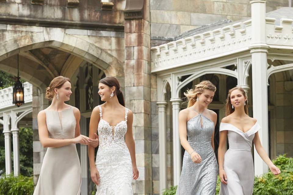 Bridal party on a walk