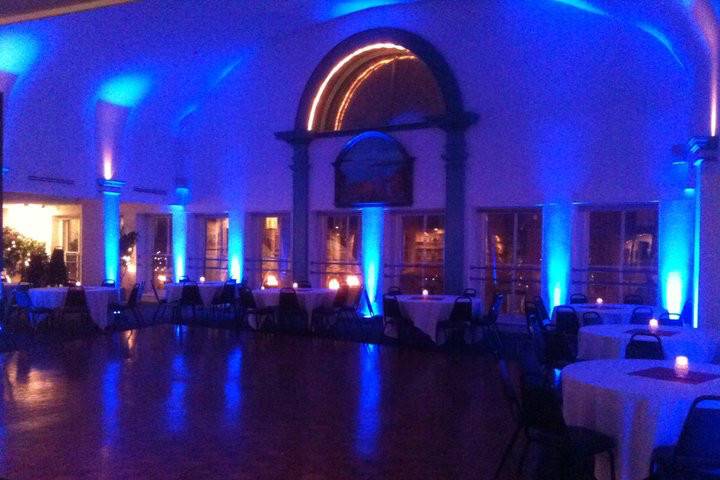 Blue reception uplights