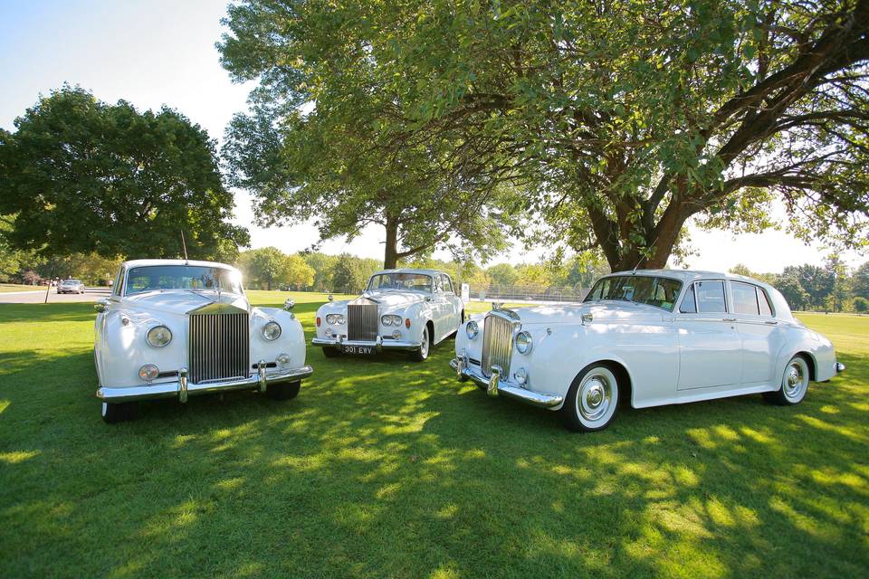 1960 rolls royce silver cloud ii - left1964 rolls royce silver cloud iii - center1962 bentley s2 - right