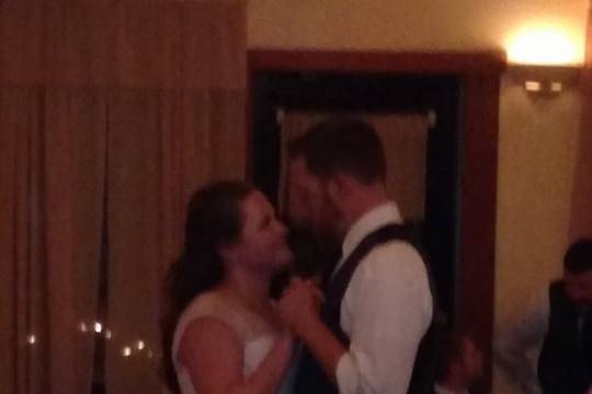 Newlyweds dancing