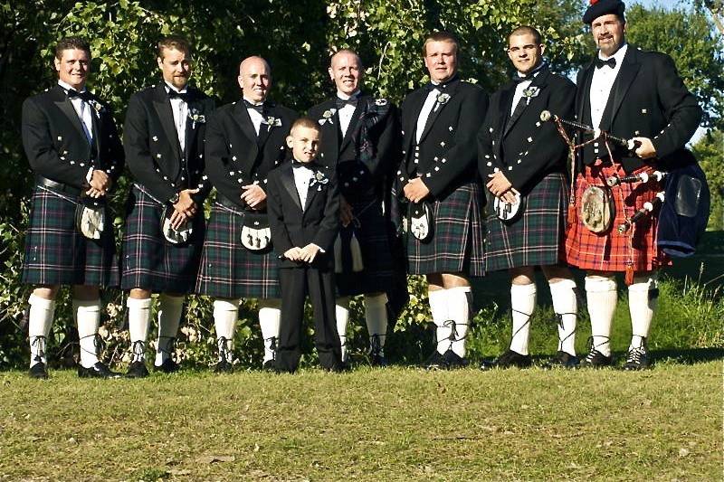 A Scottish wedding. Complete with the laddies in kilts