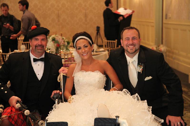 Inside the reception. A recent accident couldn't keep this bride down.