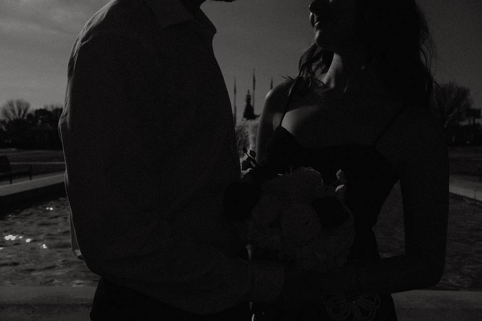 Black and white elopement