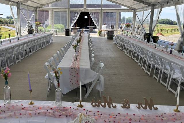 Tent, set for dinner