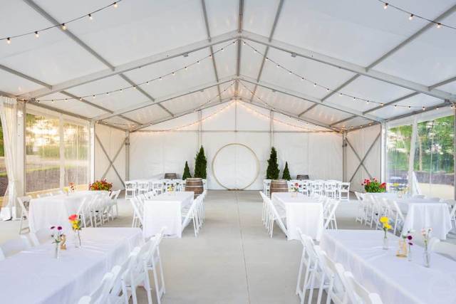 Tent, set for dinner