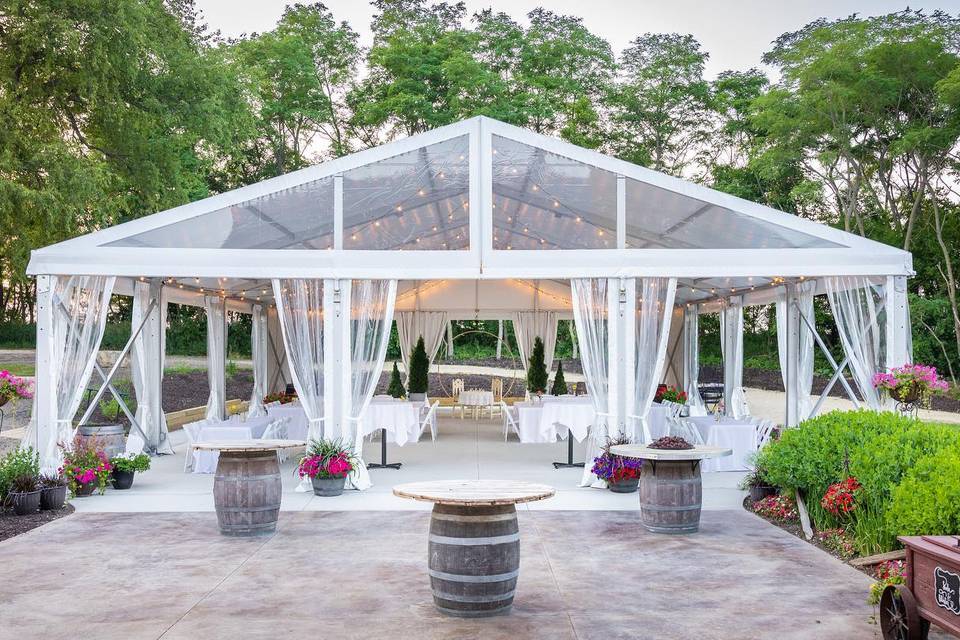 Tent, set for ceremony