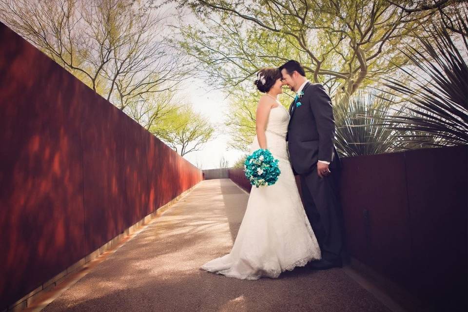 The bride and groom