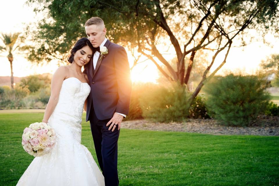 The bride and groom