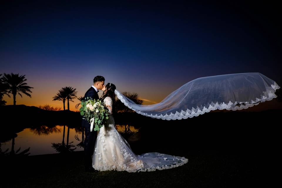 The bride and groom