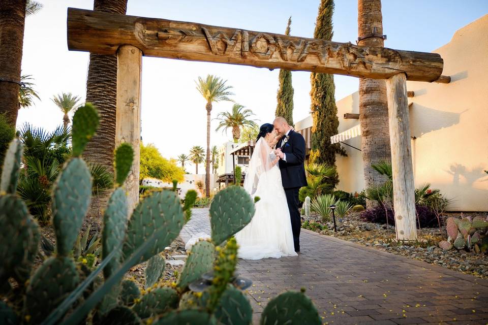 The bride and groom